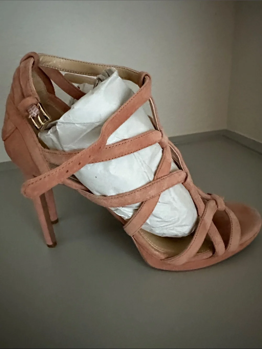 Michael Kors Coral Suede Strappy High Heel Sandal